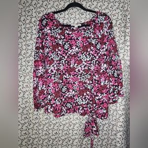 Women's Michael Kors Blouse with Bow Tie Bottom and Bell/Flair Sleeves